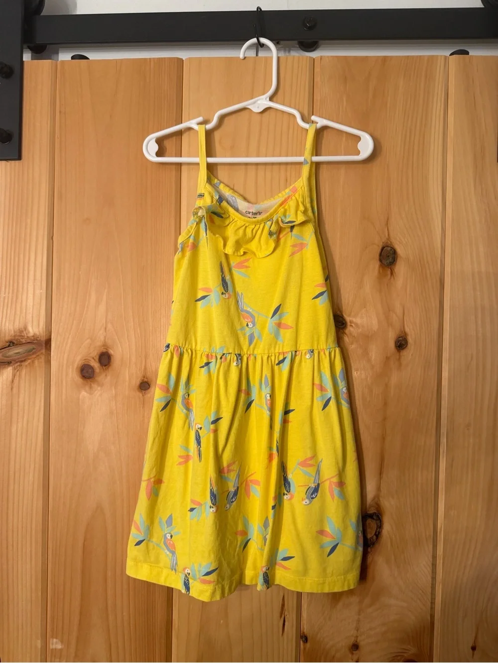 Carter's Yellow Floral Ruffle-Trim Dress